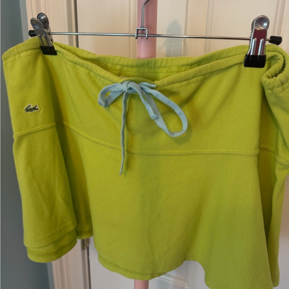 Lacoste Bright Green Top with Blue Tie